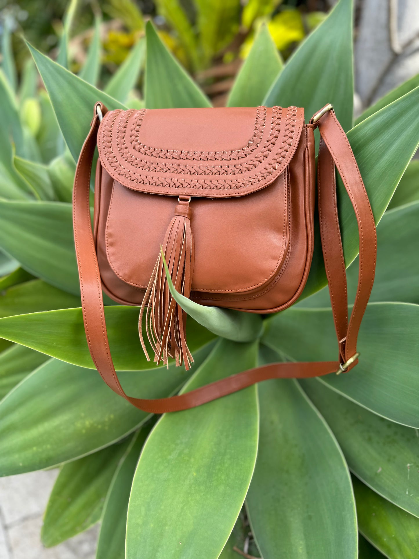 IVANA: Vegan Leather Bag Tan Brown