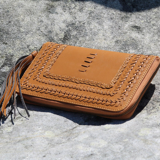 GEORGIE: Vegan Leather Wallet/Clutch Amber