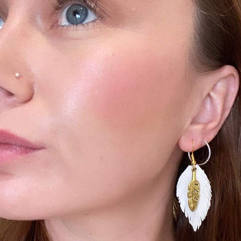 ARIANA Gold Handmade Boho Earrings in Vegan Eco Leather