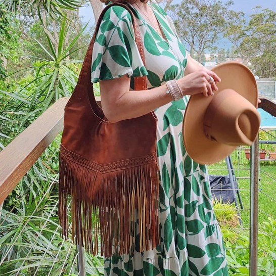 ADALITA Handmade Bag in Tan Brown Vegan Eco Leather
