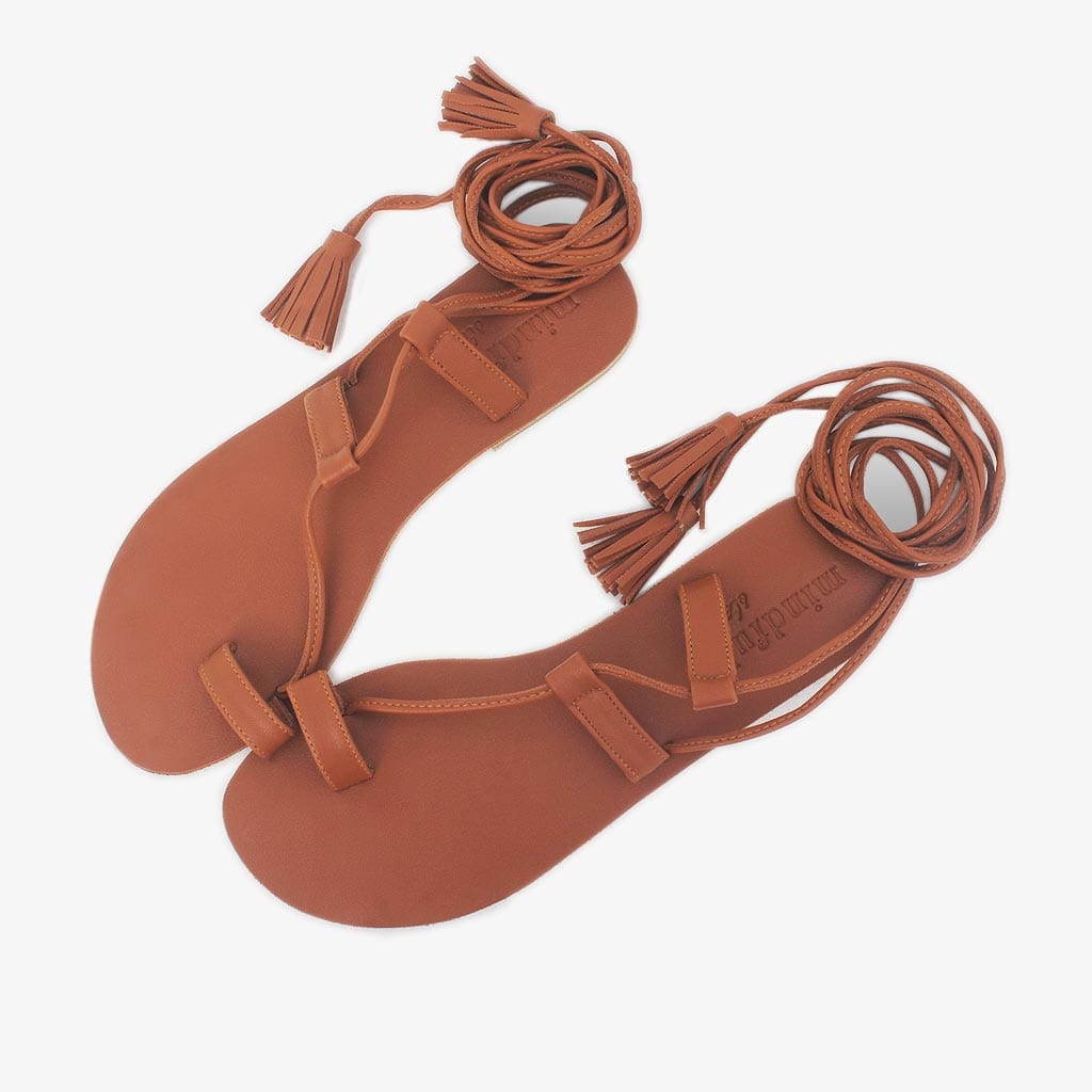 Alchemy strappy sandals in tan vegan leather