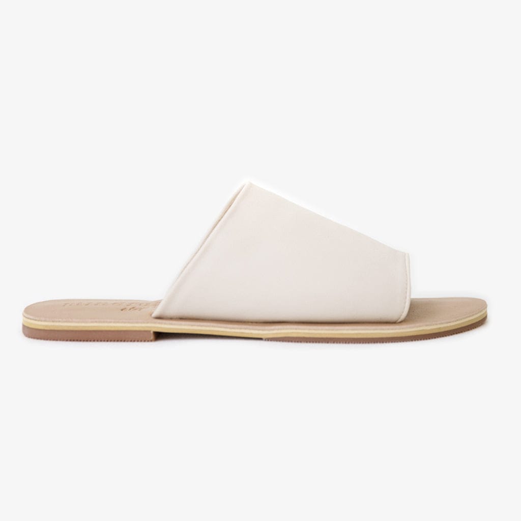 Sage Slide in Cream Vegan Leather