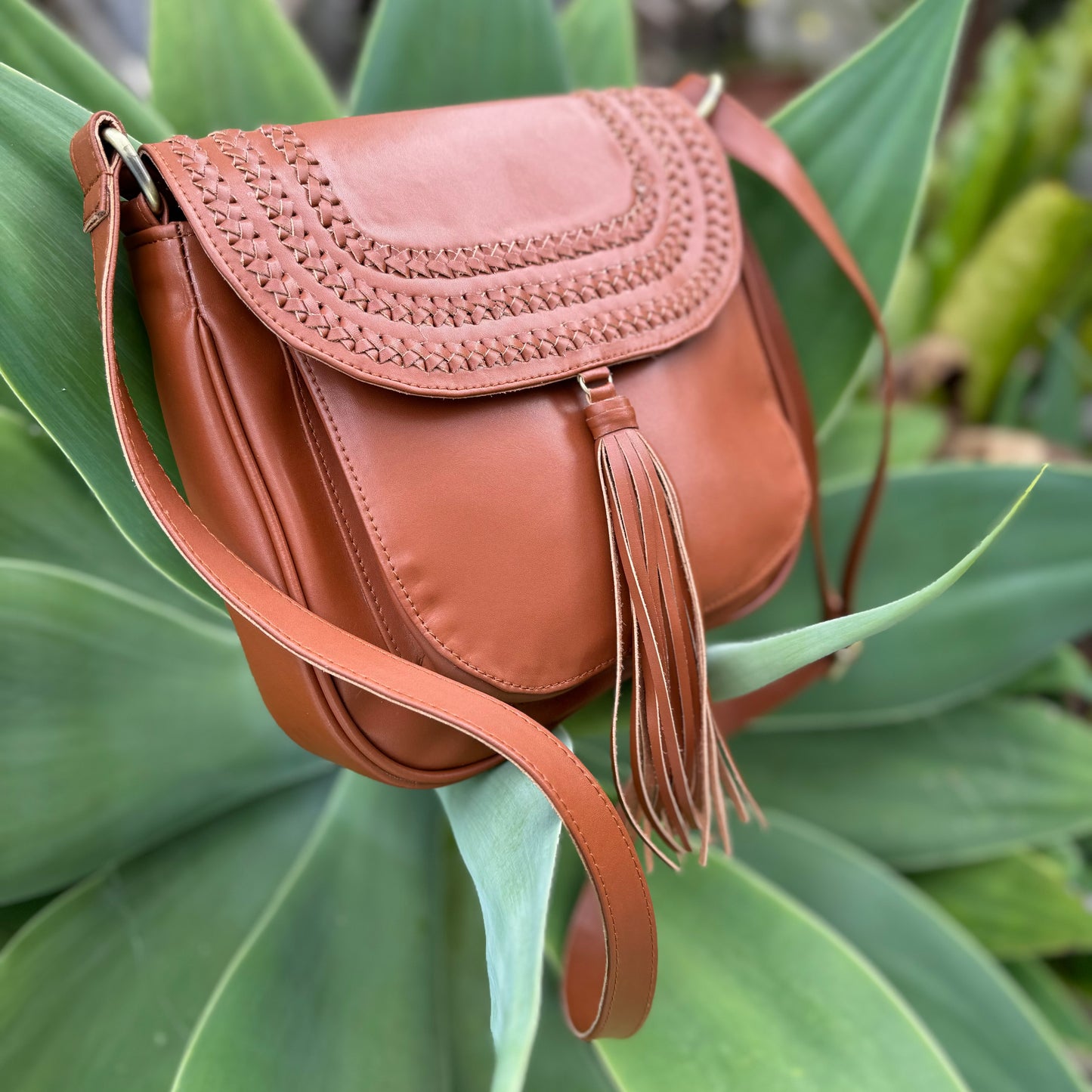 IVANA: Vegan Leather Bag Tan Brown
