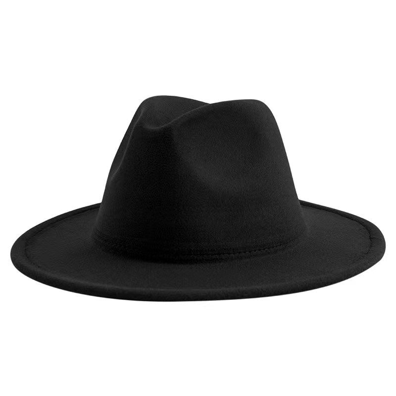 Vegan felt fedora hat, four colours. All hats are adjustable. The hats come with a matching cotton decorative belt. This wide brimmed boater hat is crafted from a cotton and polyester blend, so cruelty free to animals, and the hats are made in a small studio in China, where staff are paid well and work in a safe place.