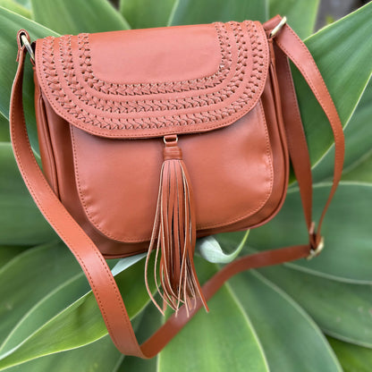 IVANA: Vegan Leather Bag Tan Brown