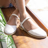 FLORA Handmade Sandals in Creamy White Vegan Eco Leather