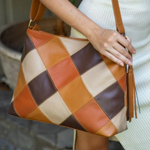 MARIE: Vegan Leather Handbag Patchwork