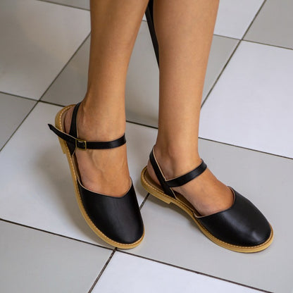 FLORA 2024: Vegan Leather Sandals Black