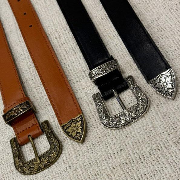 JOAN: Vegan Leather Western Belt in 2 colours