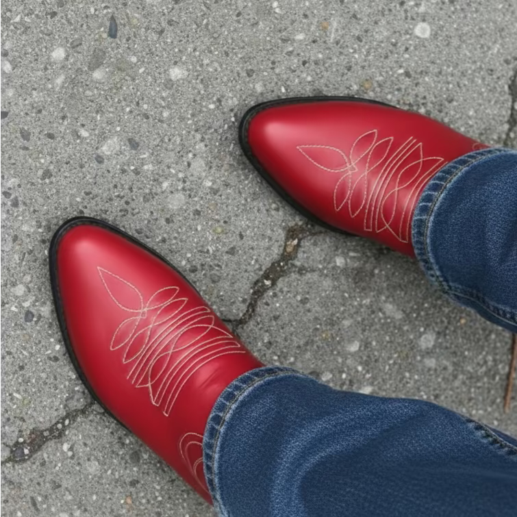 [Pre-order] PAMELA Zippered Cowgirl Boots Short