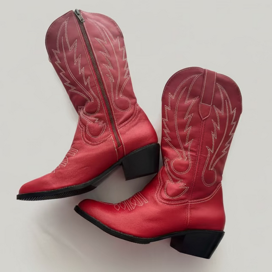 [Pre-order] PAMELA Zippered Cowgirl Boots Tall