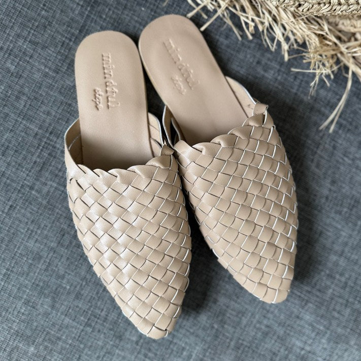 KYND2024: Vegan Leather Mules Beige