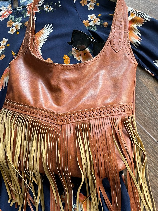 ADALITA Handmade Bag in Tan Brown Vegan Eco Leather