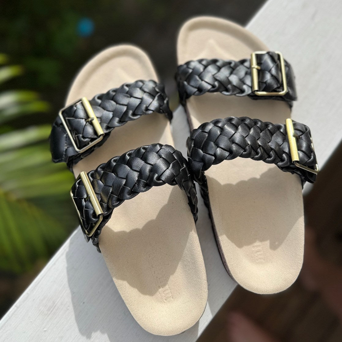 MILEY: Vegan Leather Slide Sandals Black