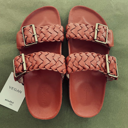 MILEY: Vegan Leather Slides fits sz: 41