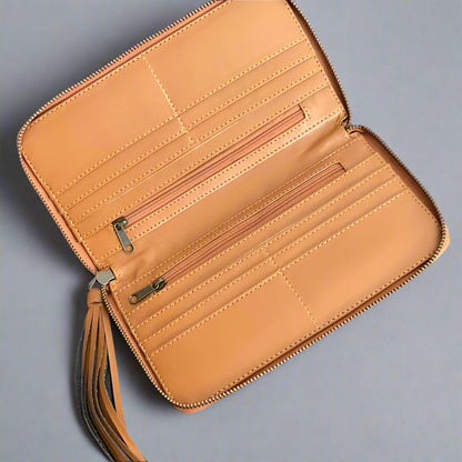 GEORGIE: Vegan Leather Wallet/Clutch Amber