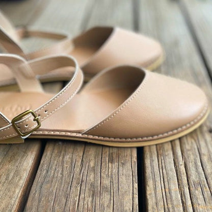 Flora Sandal Beige | Nude - Vegan Leather Shoes-Mindful Steps Boutique