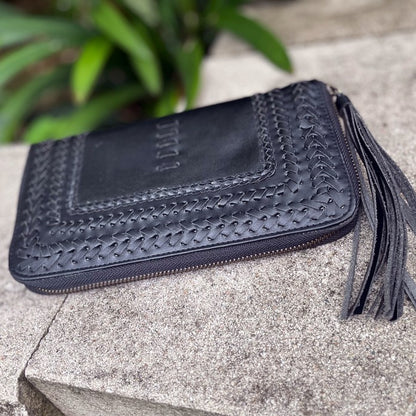 GEORGIE: Vegan Leather Wallet/Clutch Black