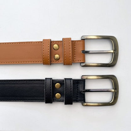 ASA: Vegan Leather Belt Black/Amber