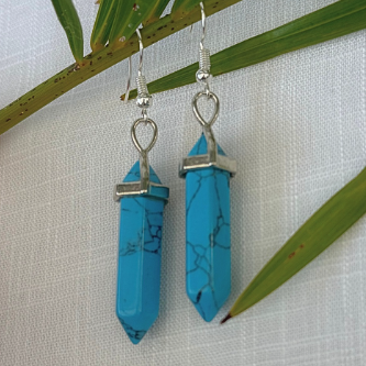 TURQUOISE: Feather Earrings Silver