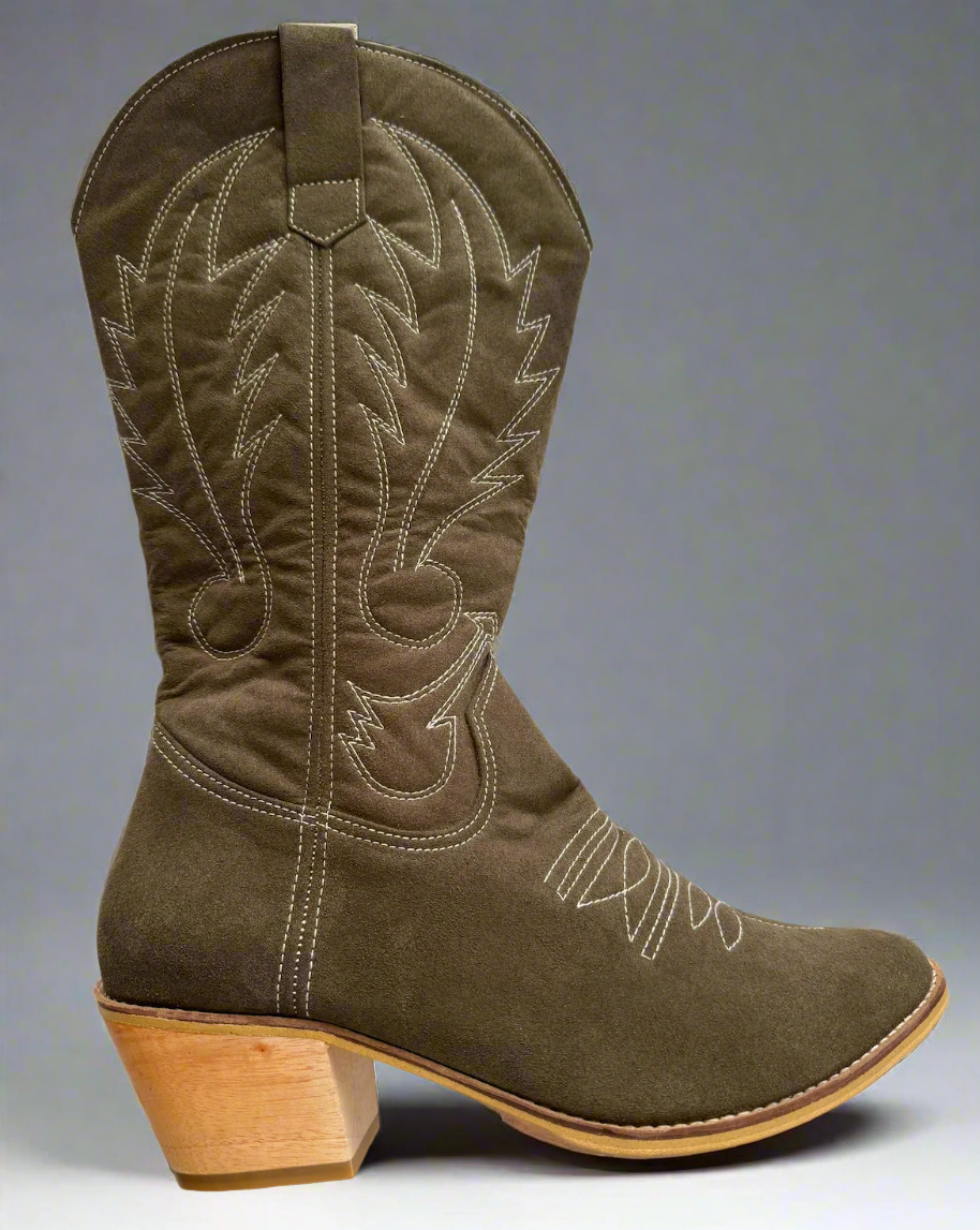 [Pre-order] PAMELA Zippered Cowgirl Boots Tall