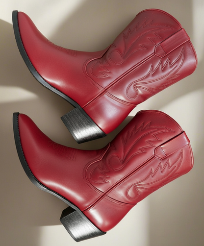 [Pre-order] PAMELA Zippered Cowgirl Boots Short