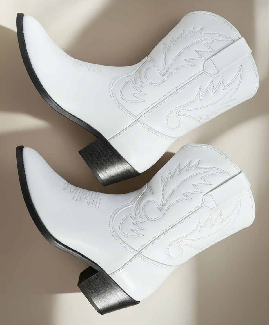 [Pre-order] PAMELA Zippered Cowgirl Boots Short