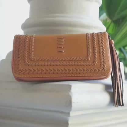 GEORGIE: Vegan Leather Wallet/Clutch Amber