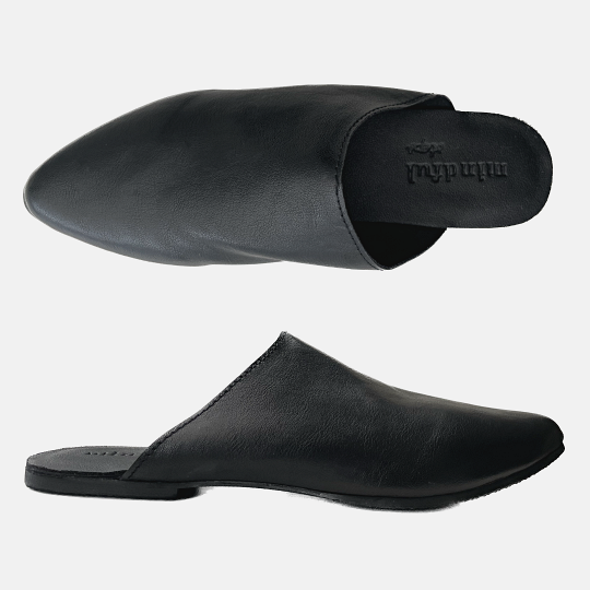 ROONEY: Vegan Leather Mules Black fits 35.5
