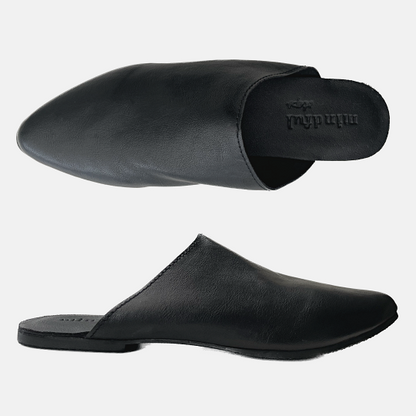 ROONEY: Vegan Leather Mules Black fits 35.5