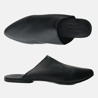 ROONEY: Vegan Leather Mules Black