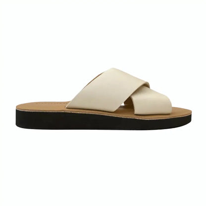 VENUS: Vegan Leather Slides (Wider foot) Cream
