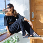 EMMA - Handmade Sandals in Black Vegan Eco Leather