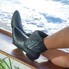 PAMELA Handmade Boots in Embroidered Black Vegan Eco Leather