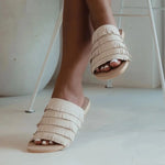 GIGI Handmade Cream Vegan Eco Suede Slides