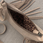 Mindful Steps Boutique Handbag Cream JESSICA Fringed Bag in Soft Cream Vegan Suede