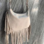 Mindful Steps Boutique Handbag Cream JESSICA Fringed Bag in Soft Cream Vegan Suede