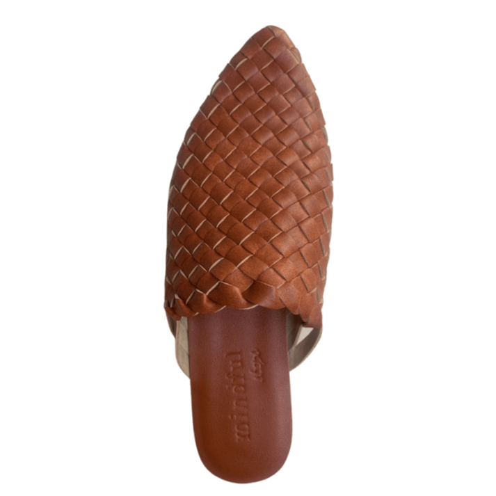 Mindful Steps Boutique Mules KYND Hand-Woven Mules in Tan Brown Vegan Leather Vegan shoes for Women