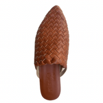 Mindful Steps Boutique Mules KYND Hand-Woven Mules in Tan Brown Vegan Leather
