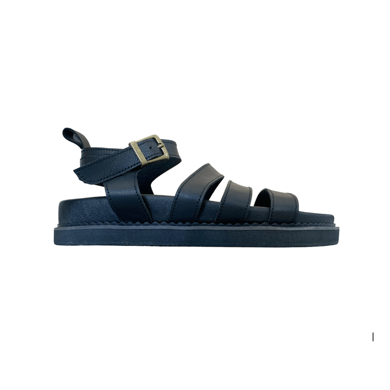 Mindful Steps Boutique Sandals EMMA - Chunky Gladiator Sandals in Black Vegan Leather