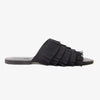 Gigi Fringe Slide in Black Vegan Suede