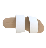Mindful Steps Boutique Slide BODHI White Women's Slides in Textured Vegan Leather