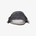 Gigi Fringe Slide in Black Vegan Suede